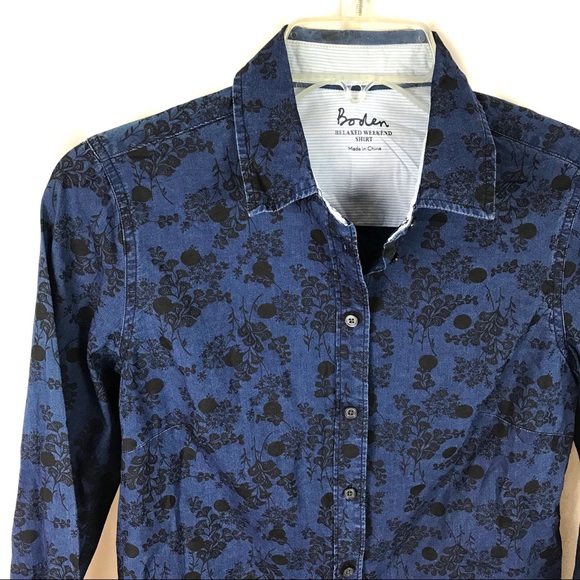 Boden relaxed weekend chambray button down shirt - Picture 3 of 5